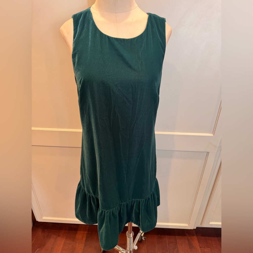 J. Crew hunter green Velvet dress